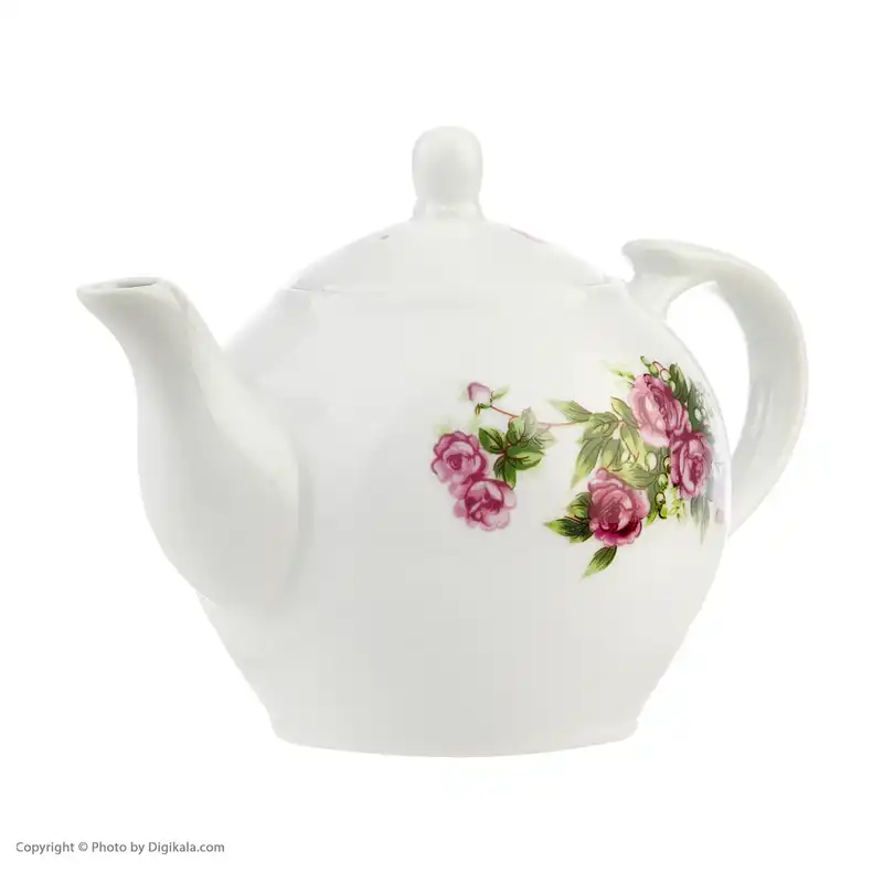 قوری چینی تقدیس مدل گل سرخی