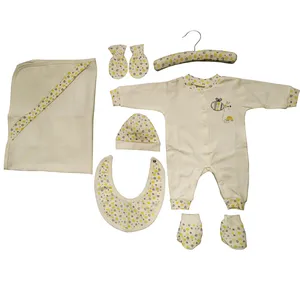 ست 7 تکه لباس نوزادی مادرکر مدل زنبوری