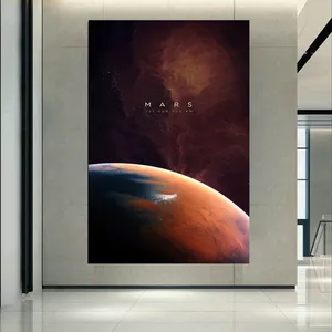 پوستر پارچه ای طرح کهکشان و ستارگان مدل بلک لایت مریخ کد AR 30542