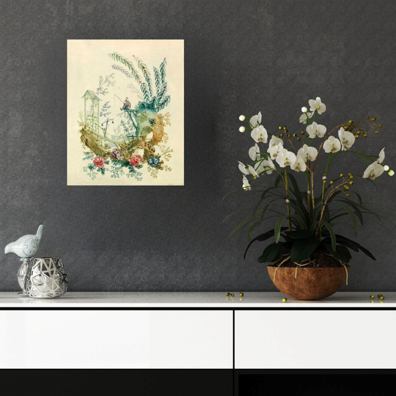 پوستر مدل  ماهیگیر در یک کناره  