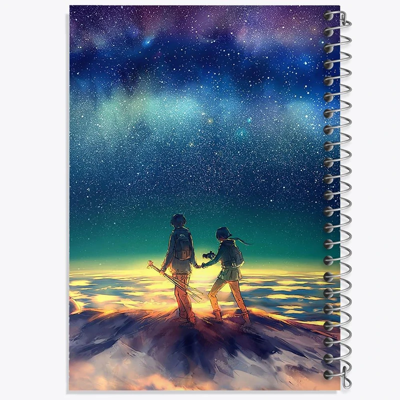 دفتر مشق 100 برگ خندالو طرح کهکشان و سیاره ها کد 25382