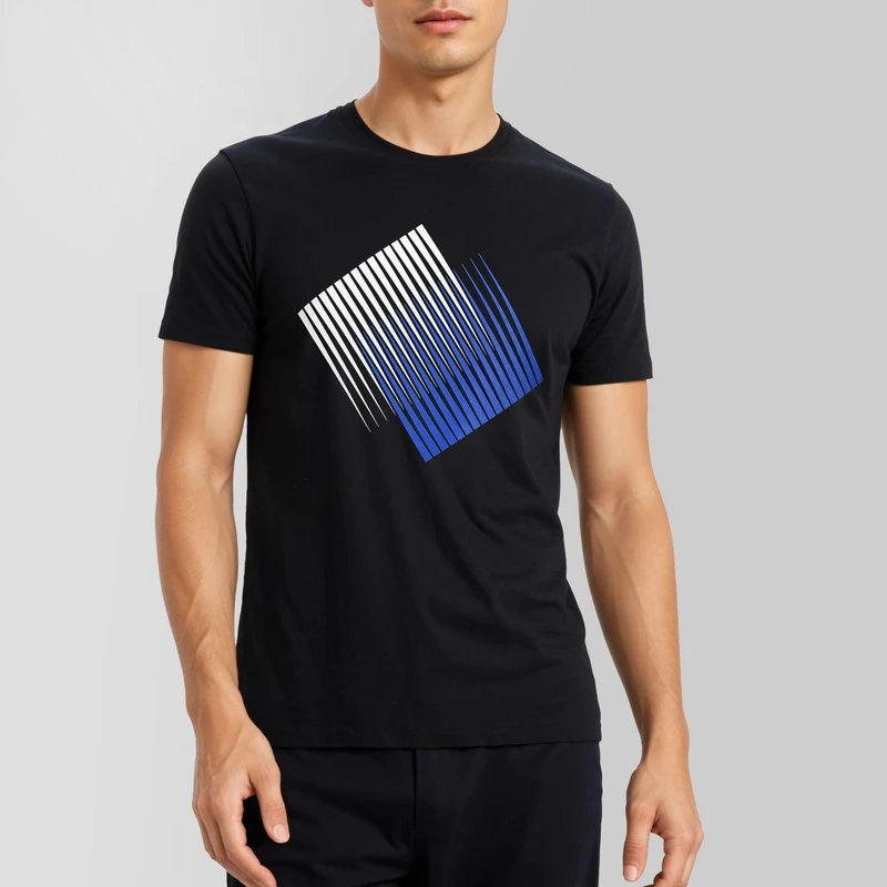 تی شرت آستین کوتاه مردانه باینت مدل 537-1 رنگ مشکی