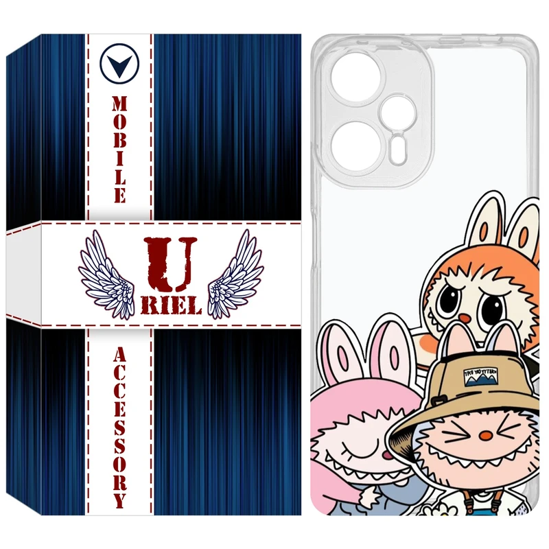 کاور یوریل مدل Clear کد 145 طرح لبوبو مناسب برای گوشی موبایل شیائومی Poco F5