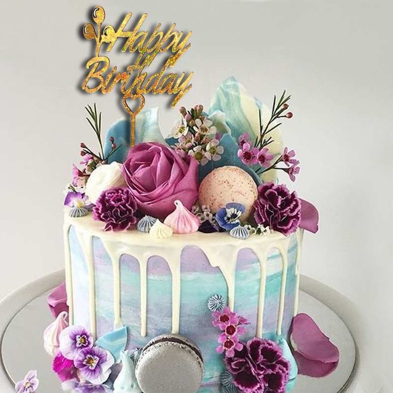 تاپر تزیین کیک مدل happy birthday کد mk523