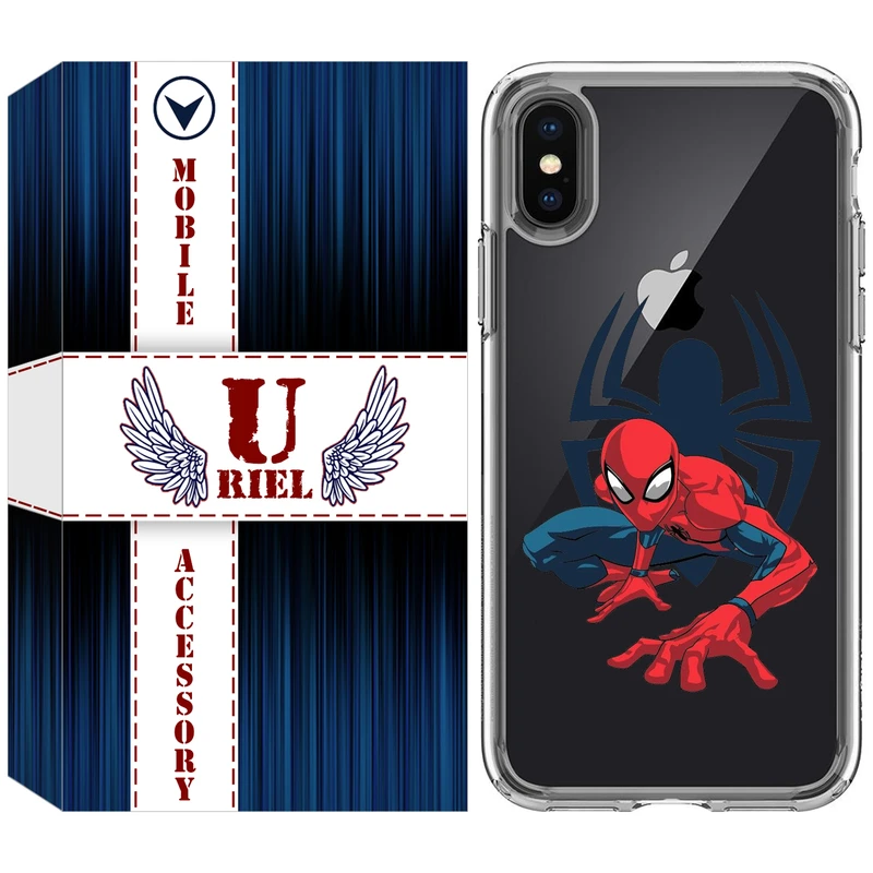 کاور یوریل مدل Clear کد 75 طرح اسپایدرمن مناسب برای گوشی موبایل اپل iPhone X / XS