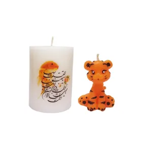 شمع دست ساز مدل یا مقلب القلوب طرح ببری مجموعه دو عددی