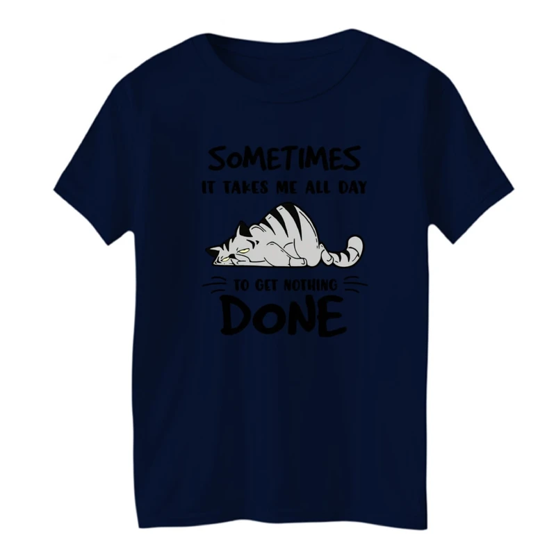 تی شرت آستین کوتاه یقه گرد بچگانه مدل گربه خوابیده