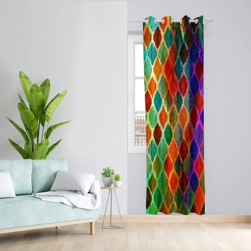 پرده طرح مدرن مدل مخمل پانچی کد L 1011L L Z سایز 140x200 سانتی متر