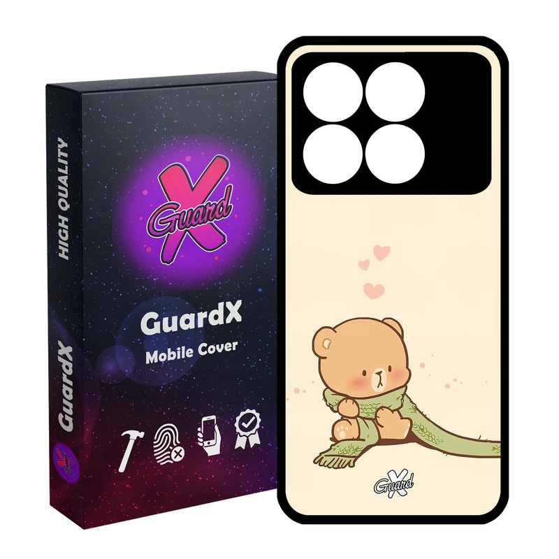 کاور گارد ایکس طرح خرس 1 مدل Glass10488 مناسب برای گوشی موبایل شیائومی Poco X6 Pro 5G / Redmi K70E