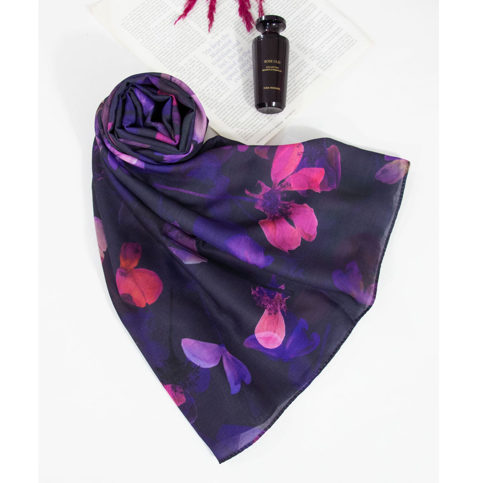 شال زنانه مدل نخی خنک تابستانی با طرح گل کد 2274-ana -  - 6