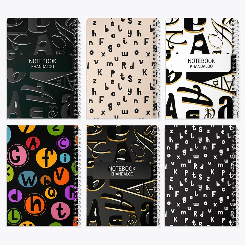 دفتر نقاشی 50 برگ خندالو طرح حروف انگلیسی کد 173 مجموعه 6 عددی