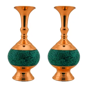 گلدان فیروزه کوبی حامد کریمی طرح گیلاسی مدل hf196 بسته دو عددی