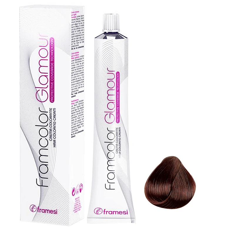 رنگ مو فرامسی مدل Framcolor Glamour شماره 6.64 حجم 100 میلی لیتر رنگ بلوند شکلاتی بادامی تیره