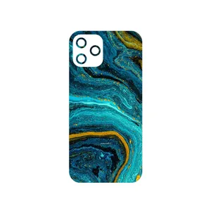 MAHOOT Turquoise marblewith golden streaks Cover Sticker for Apple iPhone 12 Pro