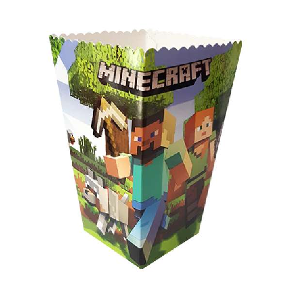ظرف پاپ کورن یکبار مصرف مدل ماینکرافت کد MinecraftP1 مجموعه 10 عددی