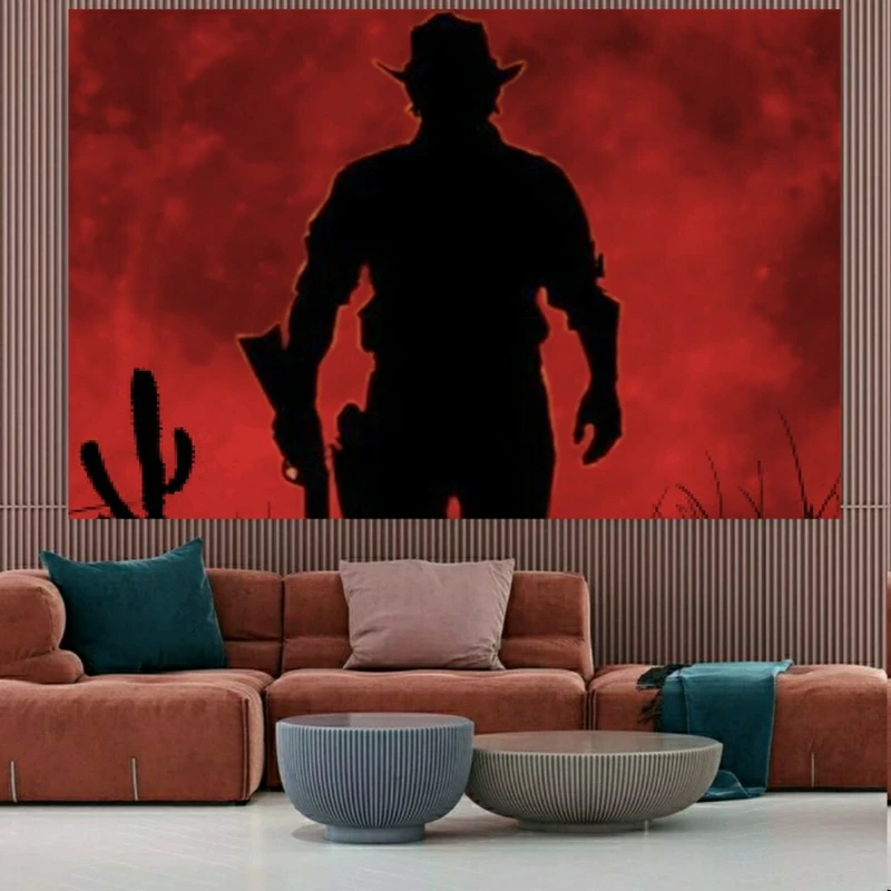 پوستر پارچه ای طرح گیم ردد- RED DEAD مدل SDP6408