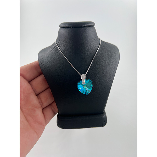 گردنبند نقره زنانه سواروسکی مدل قلب بزرگ کد 300038