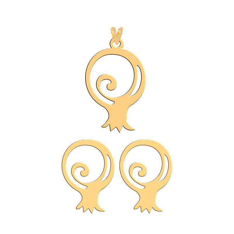 نیم ست طلا 18 عیار زنانه فرشته مدل انار WHSL-000113