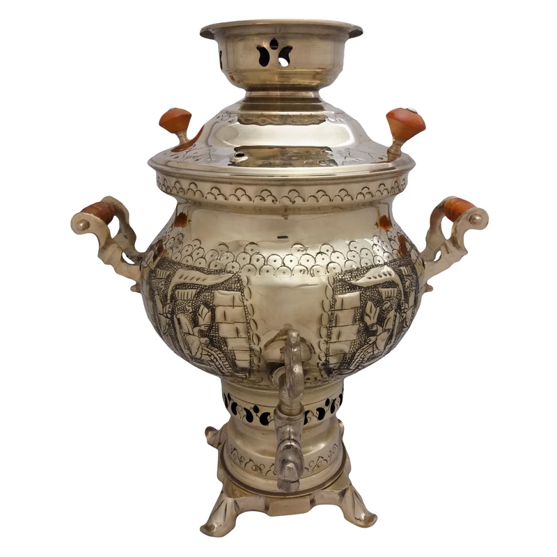 سماور زغالی گلستان مدل norsha-z405 ظرفیت 6 لیتر