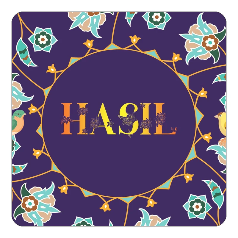 مگنت کاکتی طرح اسم حصیل hasil مدل گل و بلبل کد mg13891