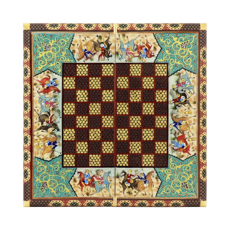 صفحه شطرنج خاتم کاری فراز هنر مدل نقاشی چوگان کد 3-40