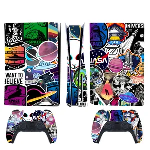 برچسب کنسول و دسته بازی PS5 اس ای گییرز مدل  Space Sticker Bomb 