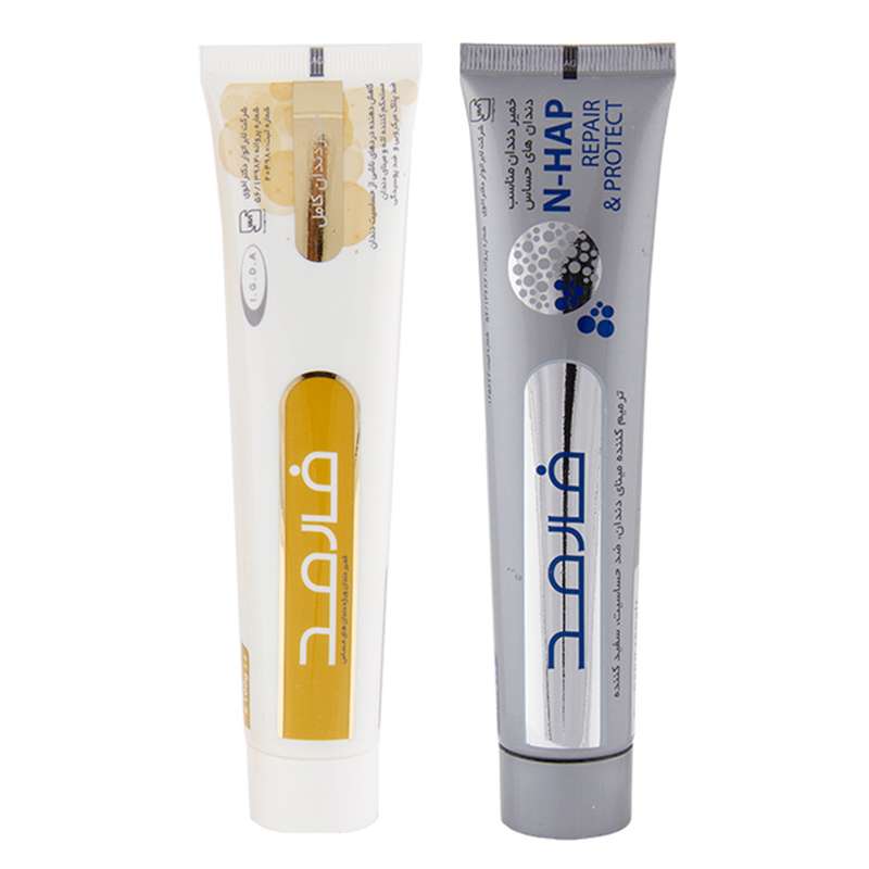 خمیردندان فارمد مدل sensitive حجم 100 میلی لیتر به همراه خمیر دندان فارمد مدل نانو حجم 100 میلی لیتر