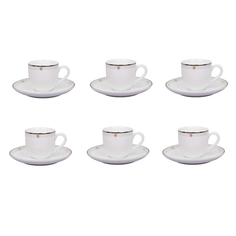 سرویس چای خوری 12 پارچه چینی زرین ایران سری ایتالیا اف مدل اپرا درجه 1