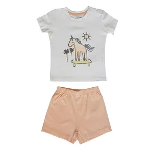 ست تی شرت و شلوارک نوزادی ایمپی دیمپی مدل تک شاخ sh28