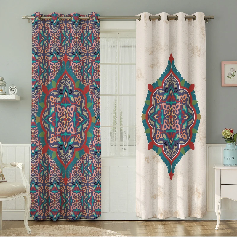 پرده نیروانا طرح   سنتی مدل مخمل کد 8037سایز 140×280 سانتی متر