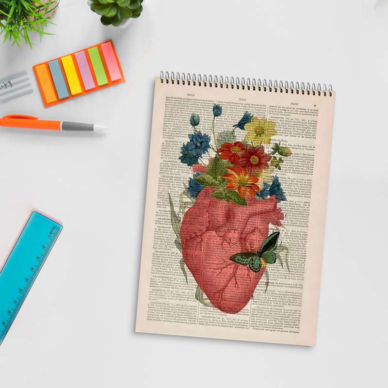 دفتر شطرنجی 200 برگ مدل قلب