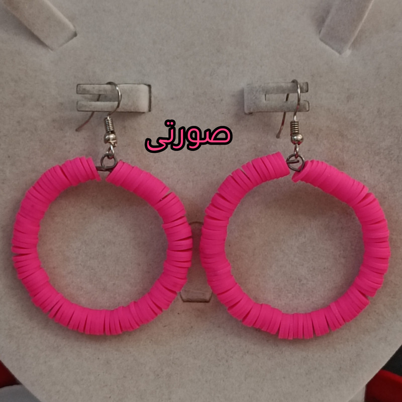 گوشواره زنانه مدل حلقه ای پاستیلی