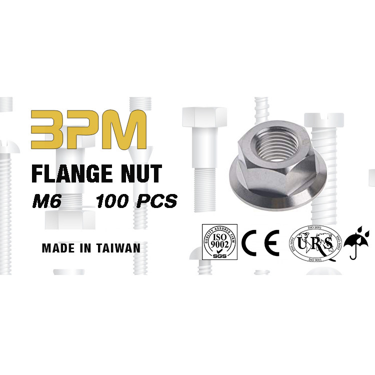 مهره واشردار مدل M6 بسته 100 عددی