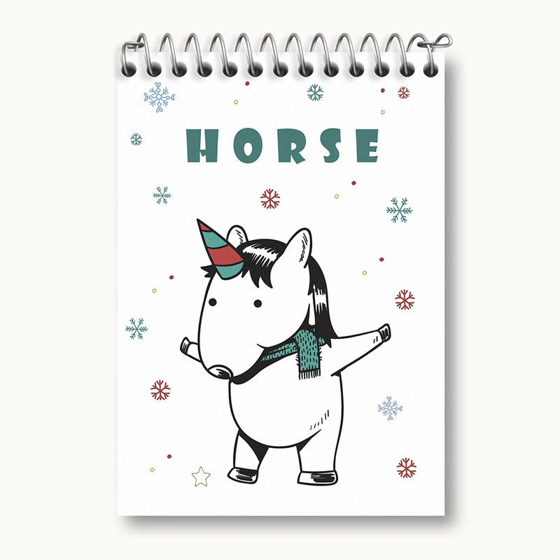 دفتر یادداشت 50 برگ خندالو طرح اسب تک شاخ کیوت کد N2536