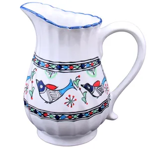 پارچ پیچ چینی میبدمروارید مدل مرغی رنگی