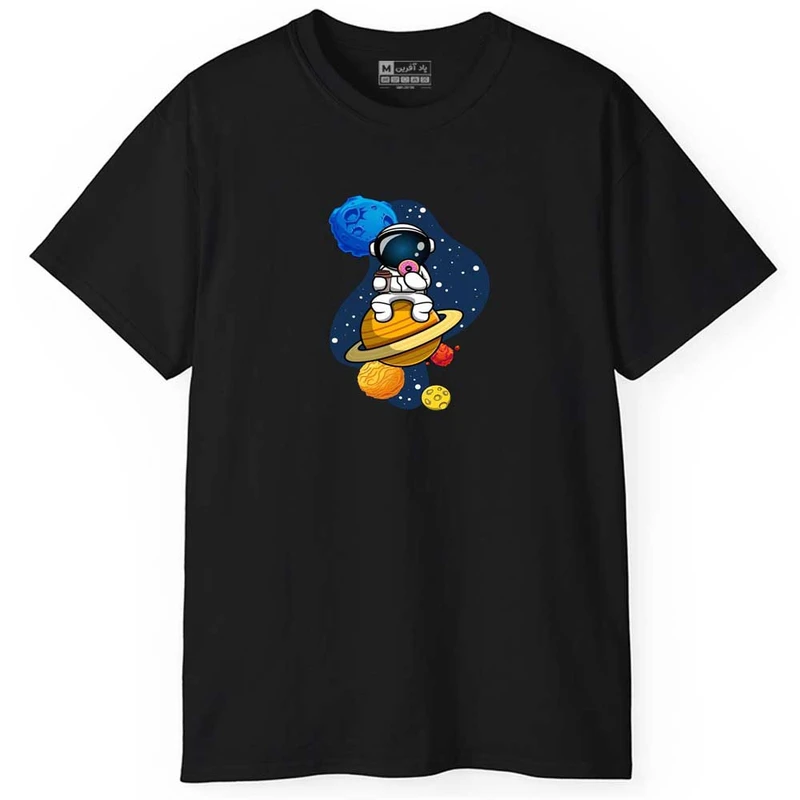 تی شرت آستین کوتاه مردانه پاد آفرین مدل فضانورد کهکشانی کد 0390