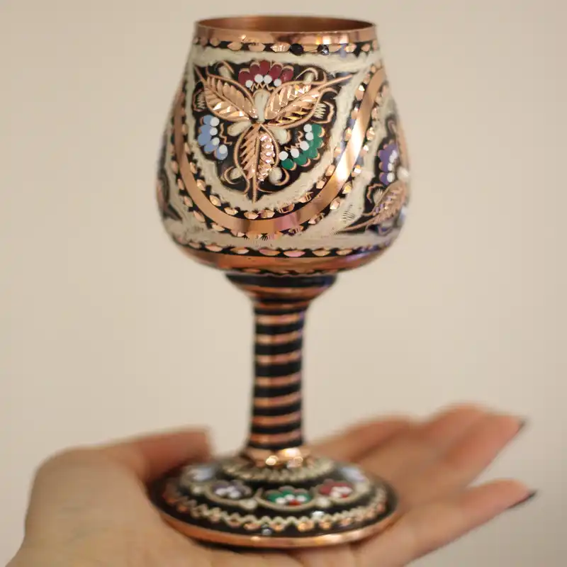 شربت خوری میناکاری مسی مدل تک نفره کد 222