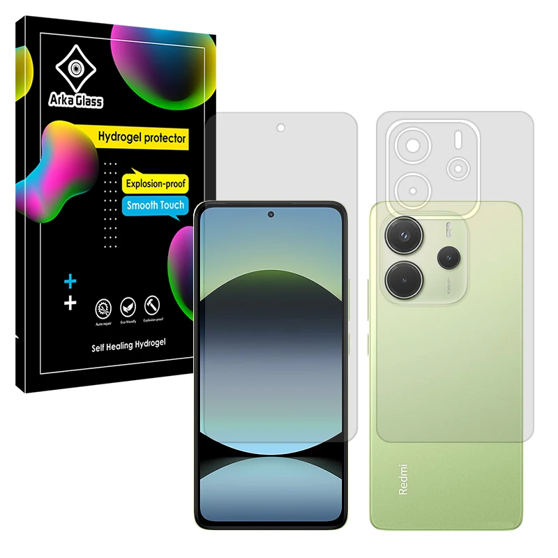 محافظ صفحه نمایش مات آرکا گلس مدل Tough مناسب برای گوشی موبایل شیائومی Redmi Note 14 4G به همراه محافظ پشت گوشی