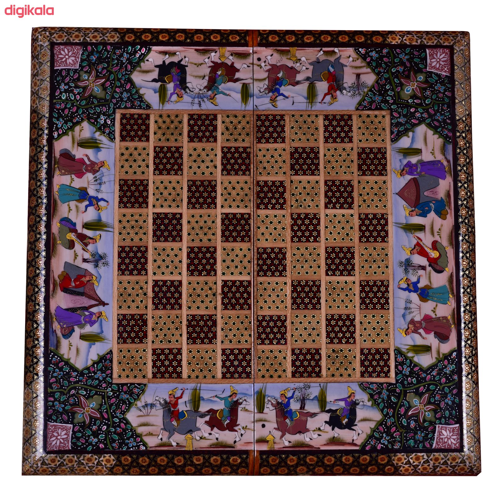  صفحه شطرنج خاتم کاری طرح مینیاتور کد LGM2-5050 main 2 5