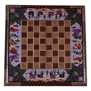 صفحه شطرنج خاتم کاری مدل شکار و مجلس طرح نیاز کد LG-M40