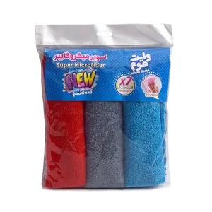 دستمال نظافت خانه و آشپزخانه میکروفایبر مدل SMF1 بسته 3 عددی