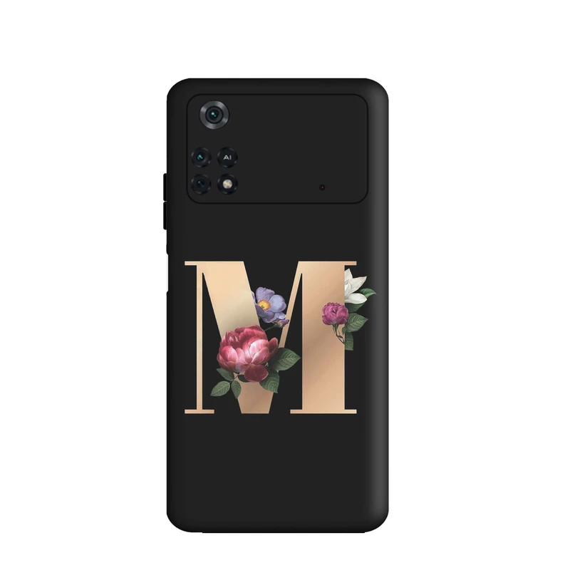 کاور قاب گارد طرح حرف M کد s6797 مناسب برای گوشی موبایل شیائومی Poco M4 Pro 4G
