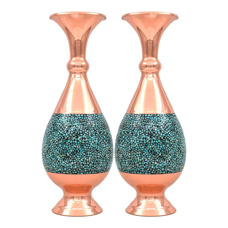 گلدان فیروزه کوبی کد 25-2 بسته 2 عددی
