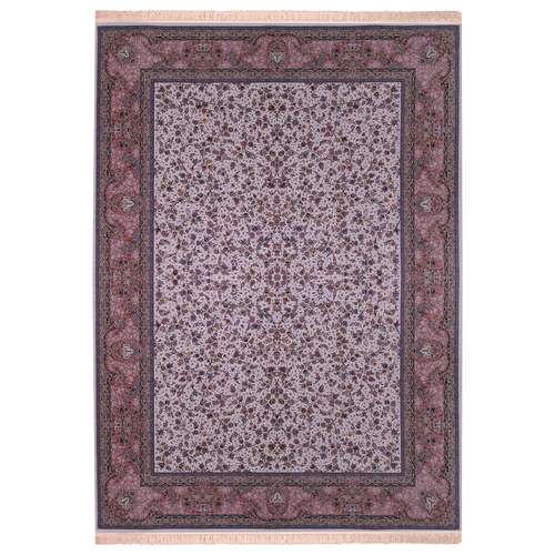 فرش ماشینی فرش زمرد مشهد طرح افشان زمینه کرم