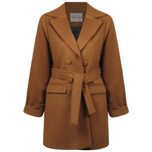 پالتو زنانه مدل SHOTD401 رنگ کرم شتری