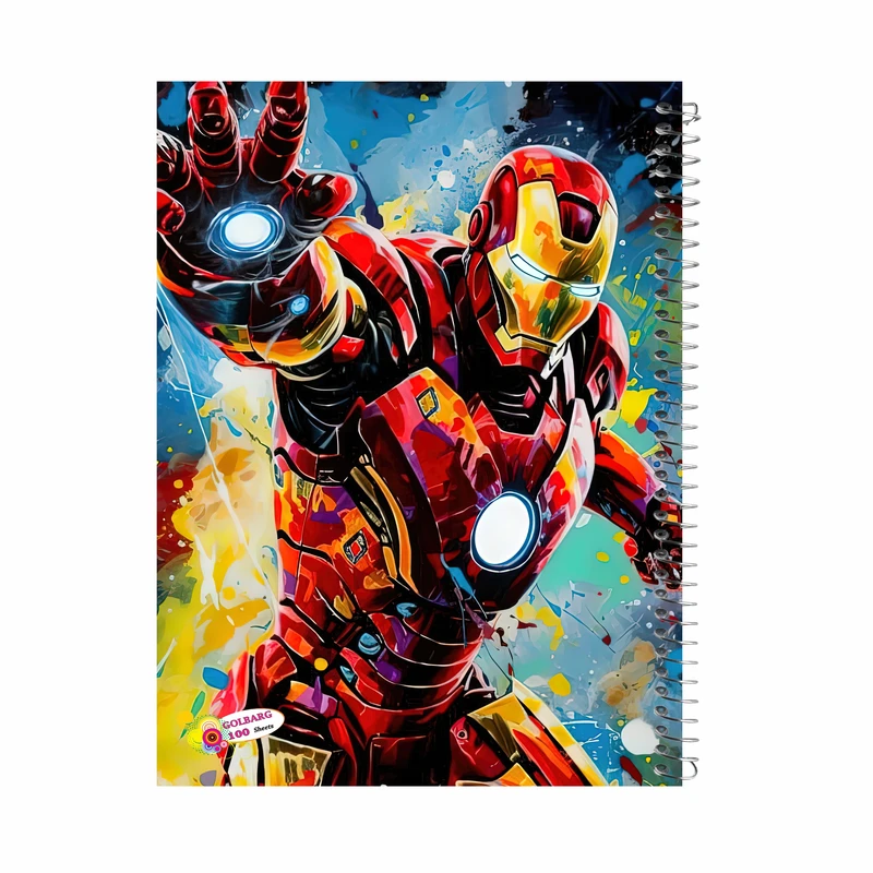 دفتر مشق 100 برگ گلبرگ مدل آدم آهنی کد 8601