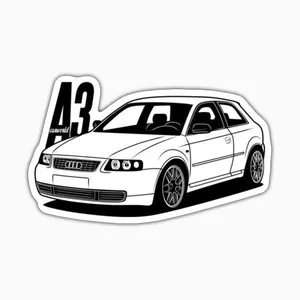 استیکر لپ تاپ و موبایل بووم طرح ماشین مدل Audi A3 کد ZX089