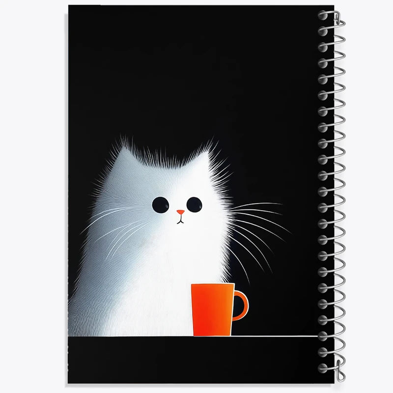 دفتر مشق 50 برگ خندالو طرح گربه کیوت کد F5308