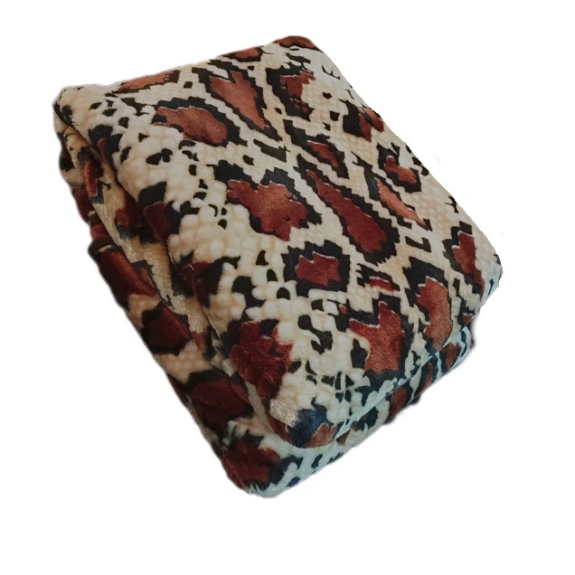 پتو گلبافت مدل برتر طرح پوست ماری سایز 220x160 سانتی متر