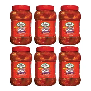 ترشی مخلوط آب گوجه پامچال - 1070 گرم مجموعه 6 عددی